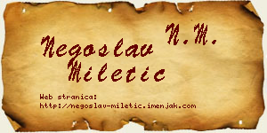 Negoslav Miletić vizit kartica